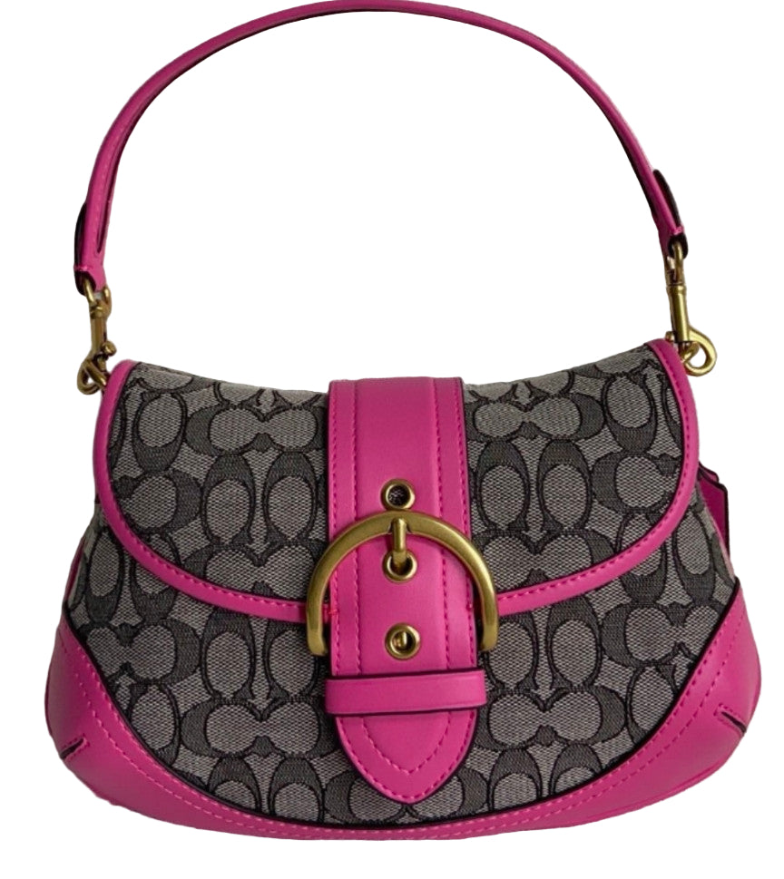 COACH  Soho Bag Signature Jacquard Shoulder Bag CJ814 Petunia Outlet NEW