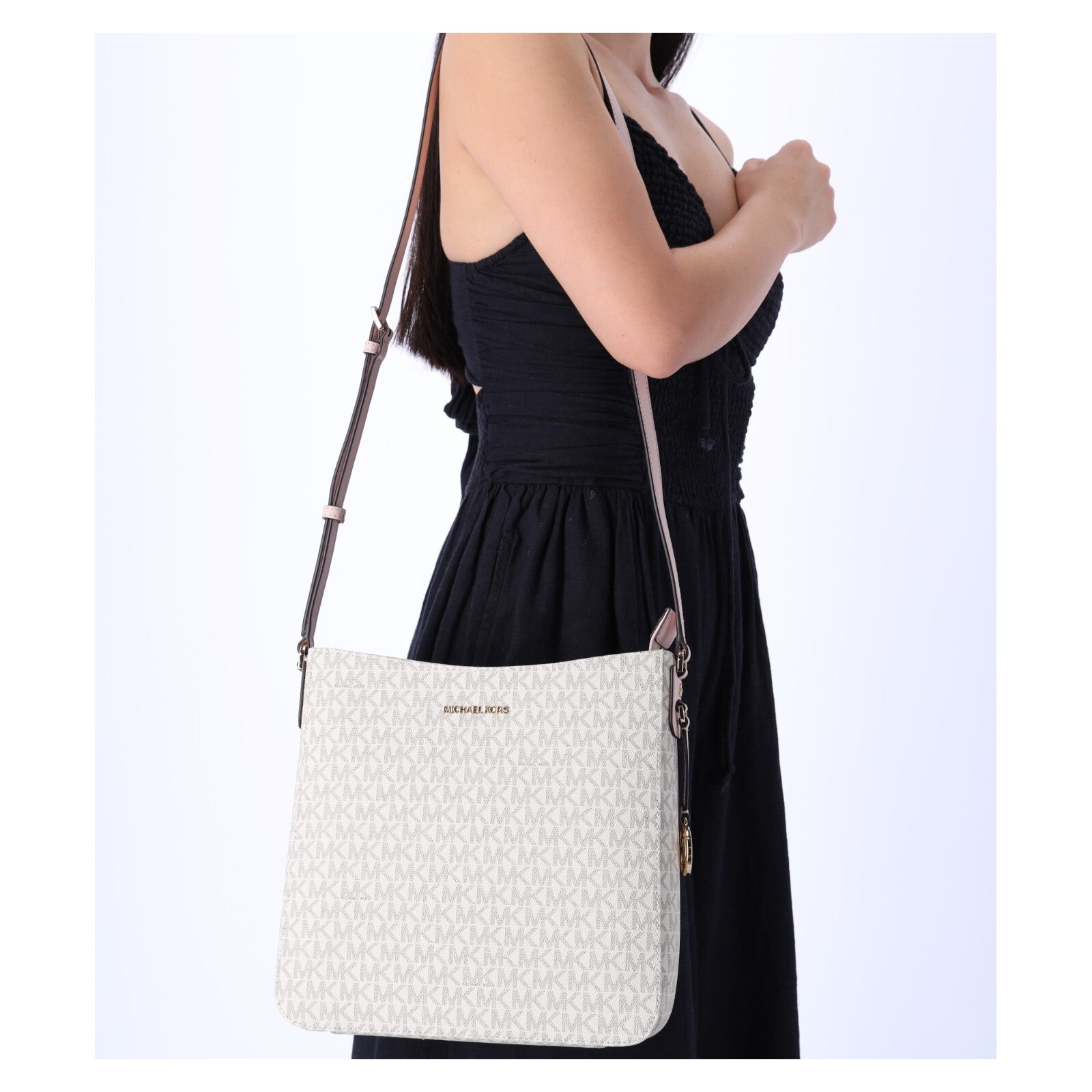 Michael Kors Jet Set Large Messenger Bag Crossbody MK Signature