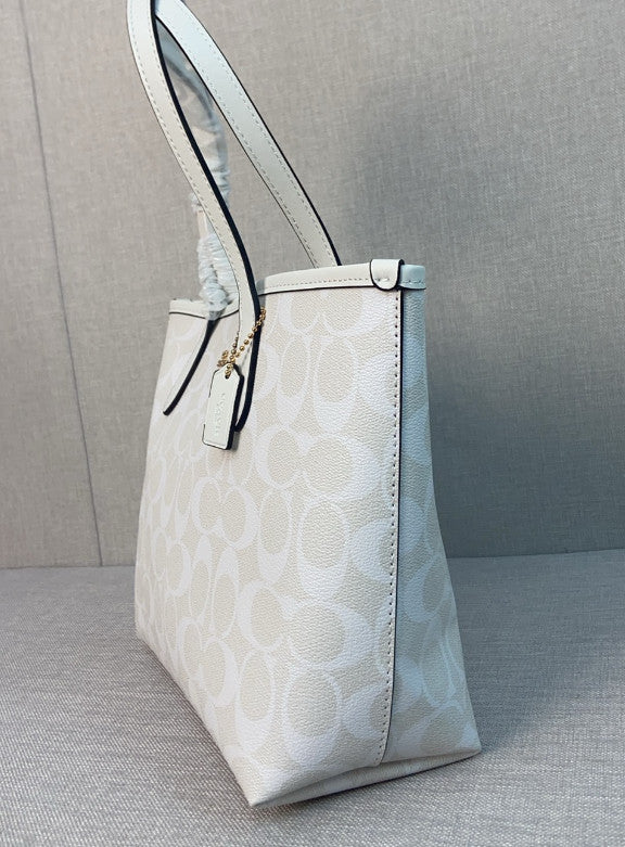 Coach Mini City Tote Signature Canvas CN733 Chalk Outlet NEW