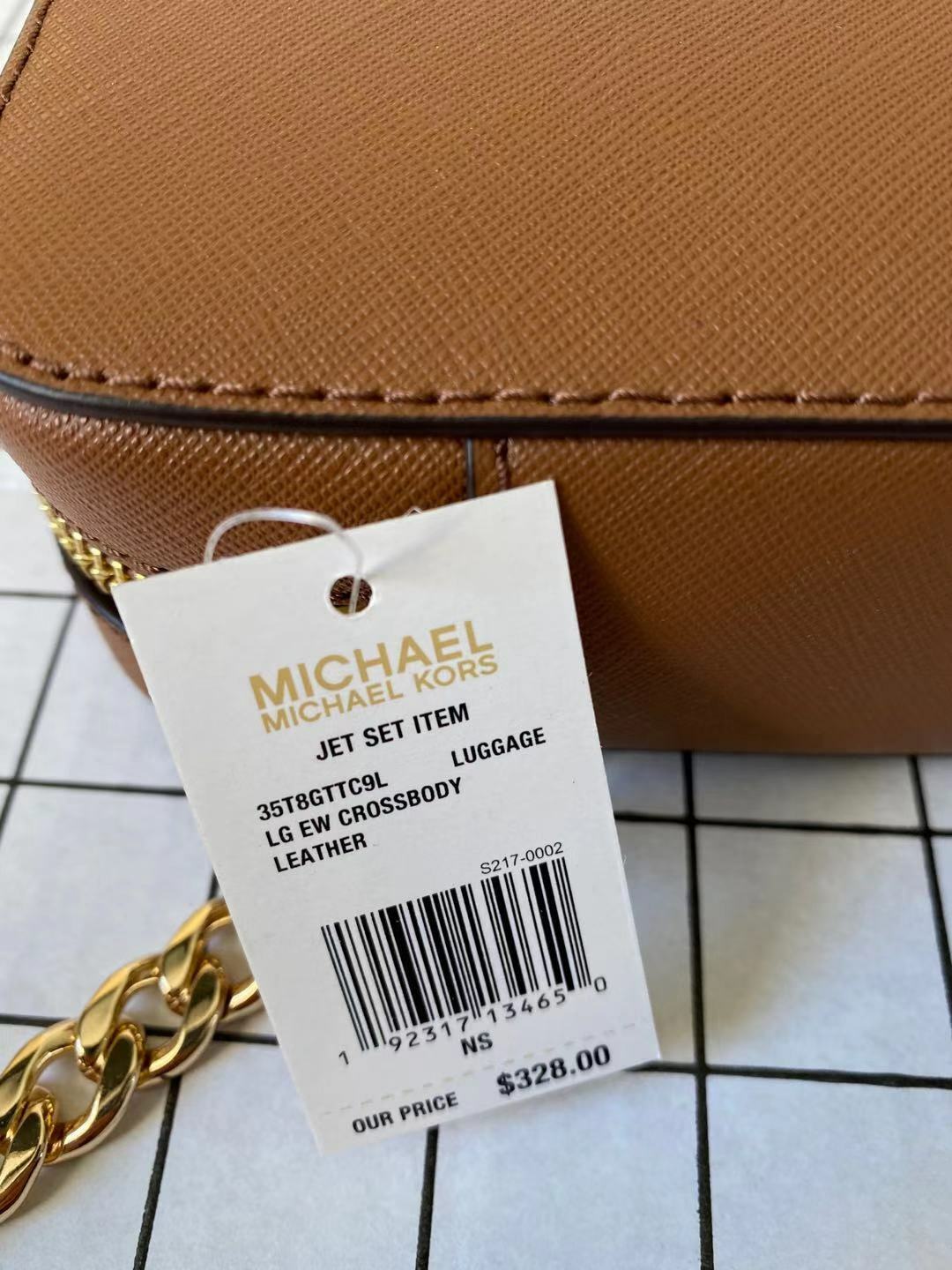Michael Kors Jet Set Large East West Crossbody Signature Leather Bag Handbag