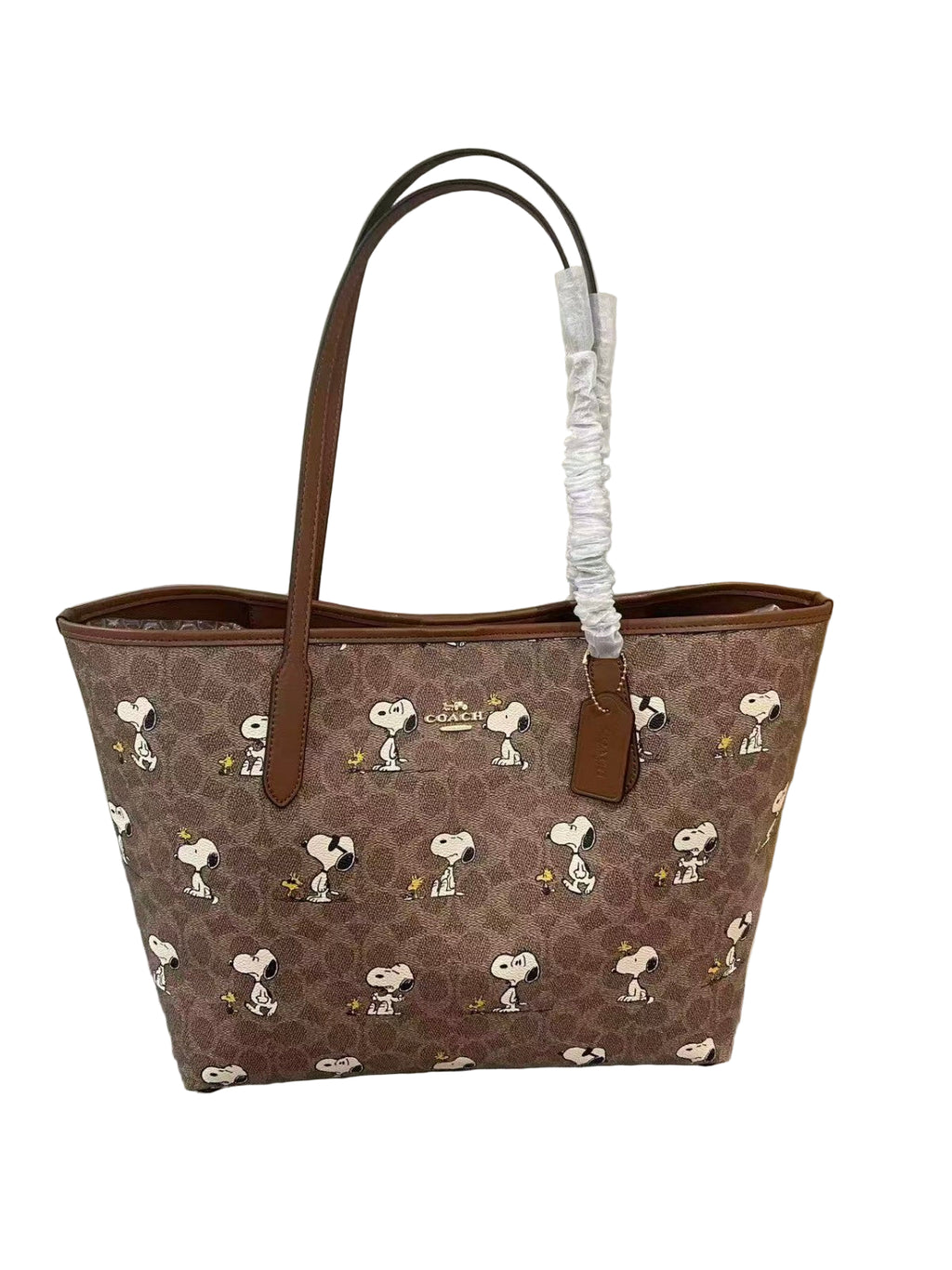COACH x PEANUTS CBJ89 City Tote Bag Signature Coated Canvas Snoopy Outlet