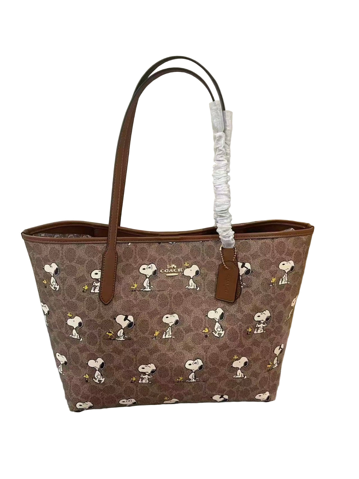 COACH x PEANUTS CBJ89 City Tote Bag Signature Coated Canvas Snoopy Outlet