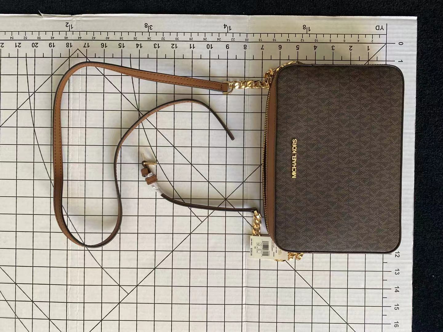 Michael Kors Jet Set Large East West Crossbody Signature Leather Bag Handbag