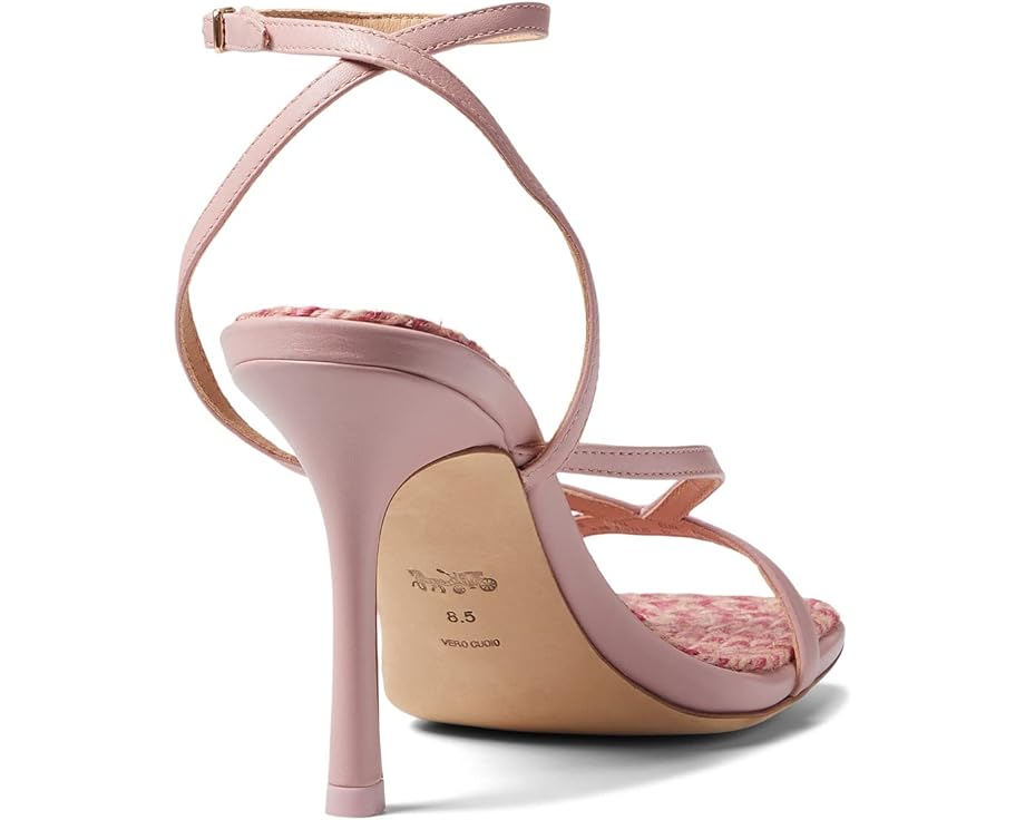Women's COACH Kaia Leather Sandal  (Black, Carnation, Chalk, Red Orange)