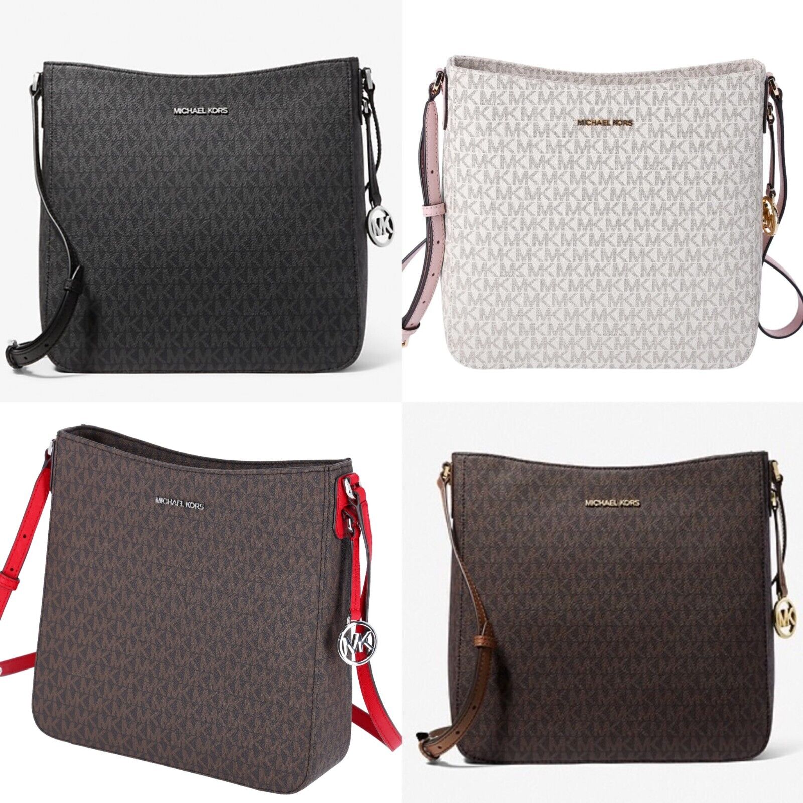 Michael Kors Jet Set Large Messenger Bag Crossbody MK Signature