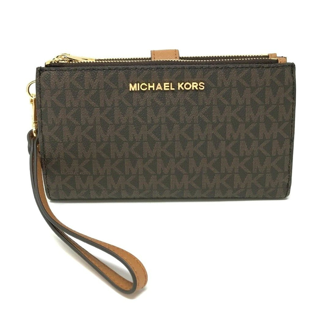 Michael Kors MK Jet Set Travel Double Zip Phone Wristlet Wallet