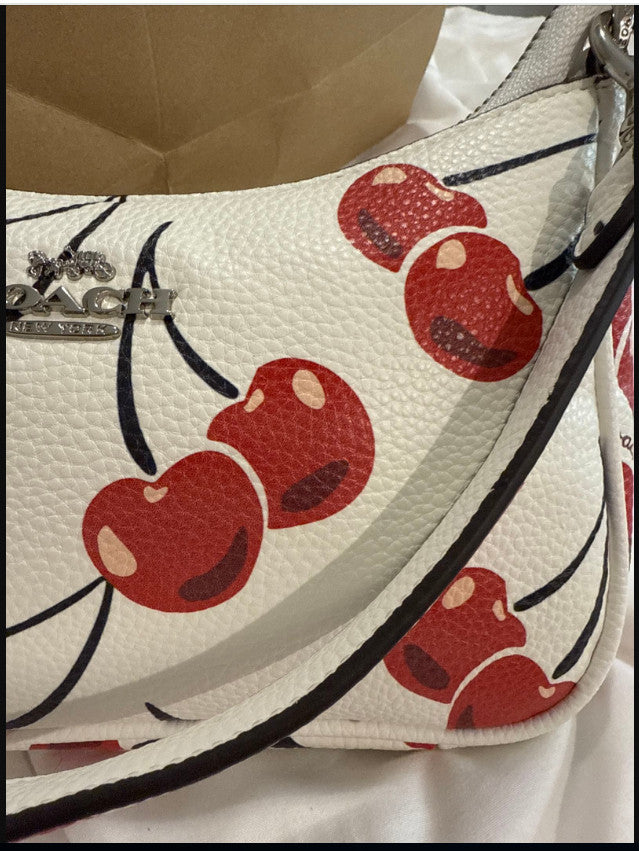 COACH CZ774 Teri Shoulder Bag With Cherry Print Smooth Leather Outlet JAPAN #GBJ
