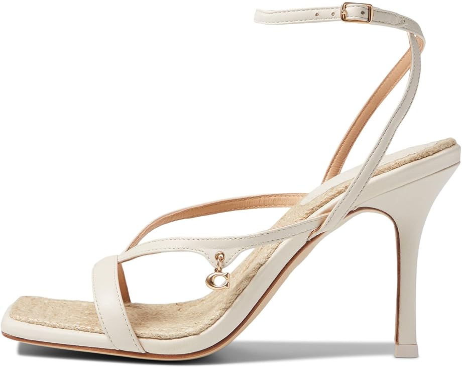Women's COACH Kaia Leather Sandal  (Black, Carnation, Chalk, Red Orange)