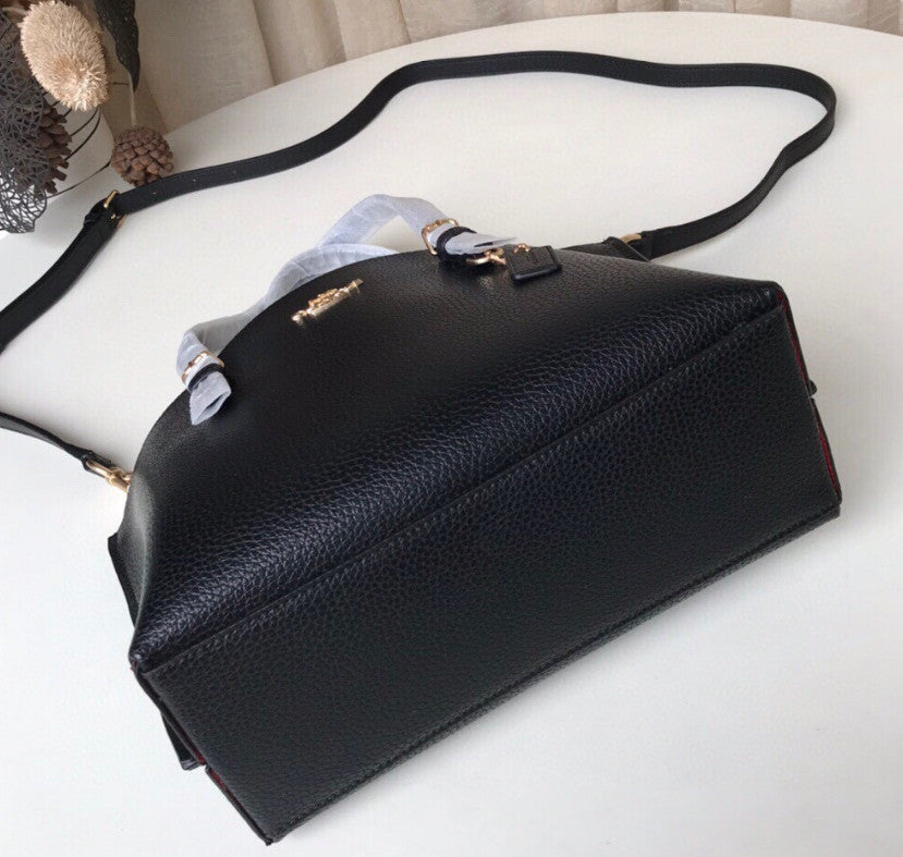 COACH Mollie Tote 25 Shoulder Bag C4084 Black True Red Outlet New