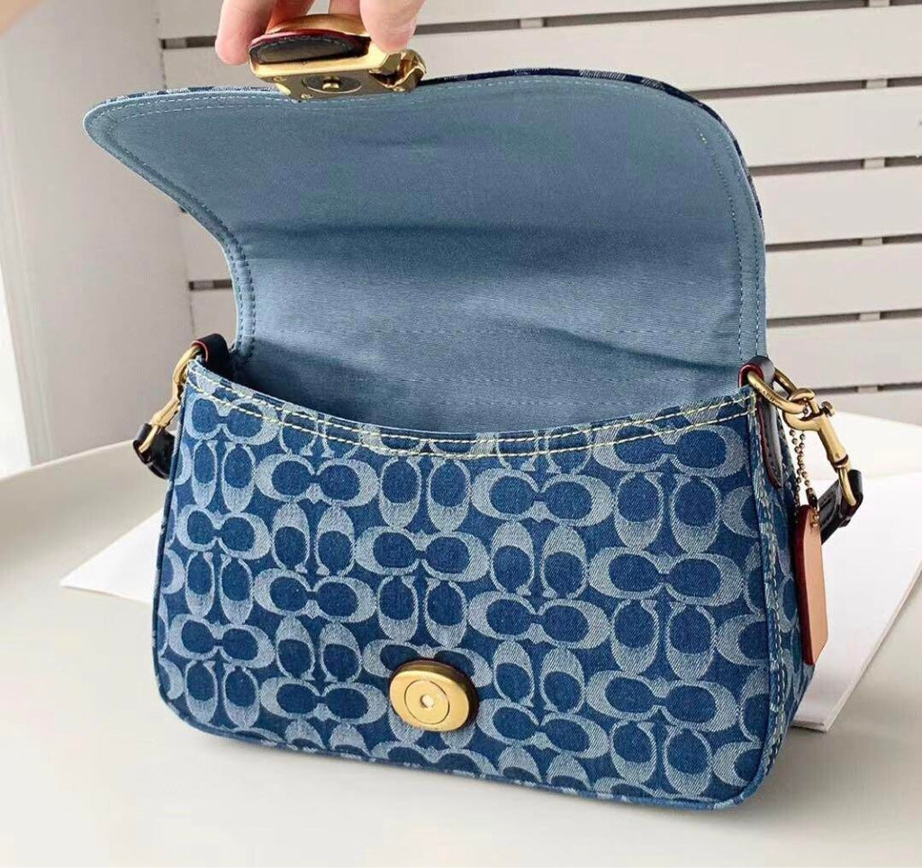 COACH CA105 Tabby Shoulder Crossbody Bag Signature Denim Outlet Brand New