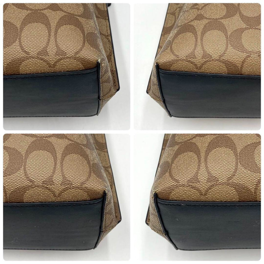 COACH Molly Bucket Bag 22 Signature Canvas Gold/Khaki/Black CA582 Outlet NEW