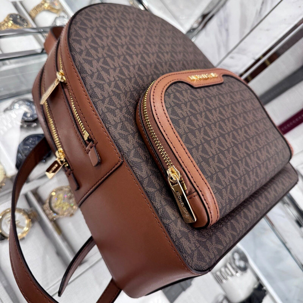 MICHAEL KORS JAYCEE MEDIUM ZIP POCKET BACKPACK BAG Brown