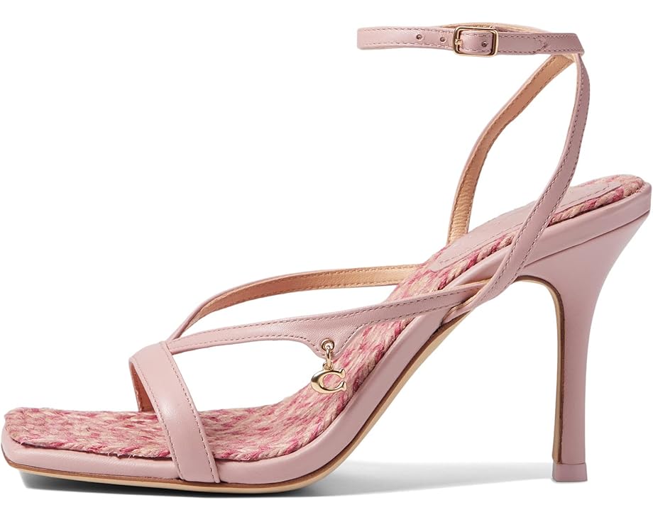 Women's COACH Kaia Leather Sandal  (Black, Carnation, Chalk, Red Orange)