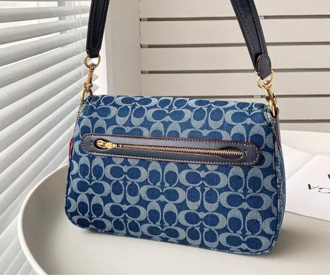 COACH CA105 Tabby Shoulder Crossbody Bag Signature Denim Outlet Brand New