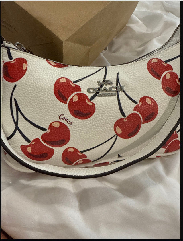 COACH CZ774 Teri Shoulder Bag With Cherry Print Smooth Leather Outlet JAPAN #GBJ