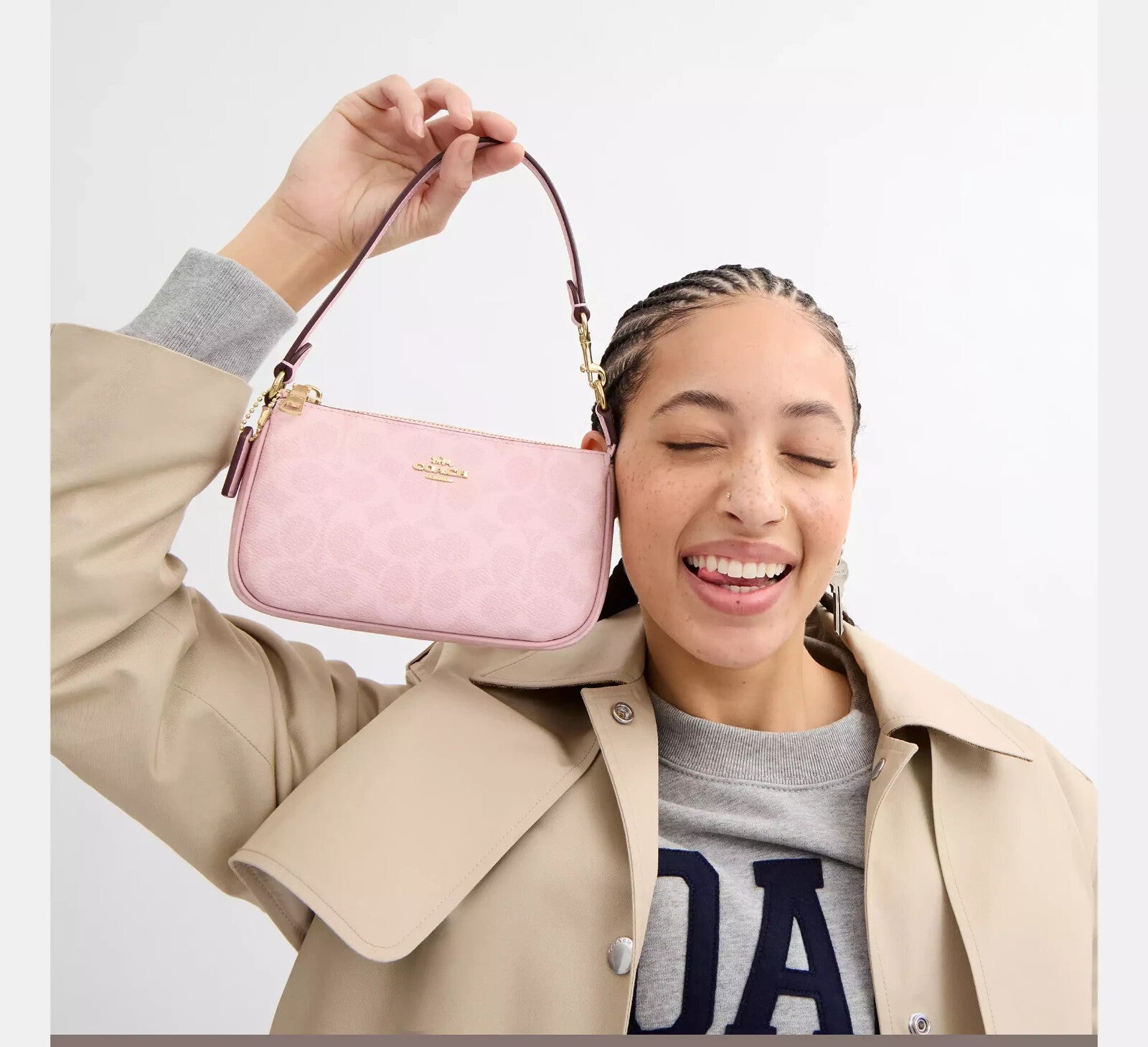 COACH Nolita 19 In Signature Canvas Powder Pink CW426 Outlet NEW