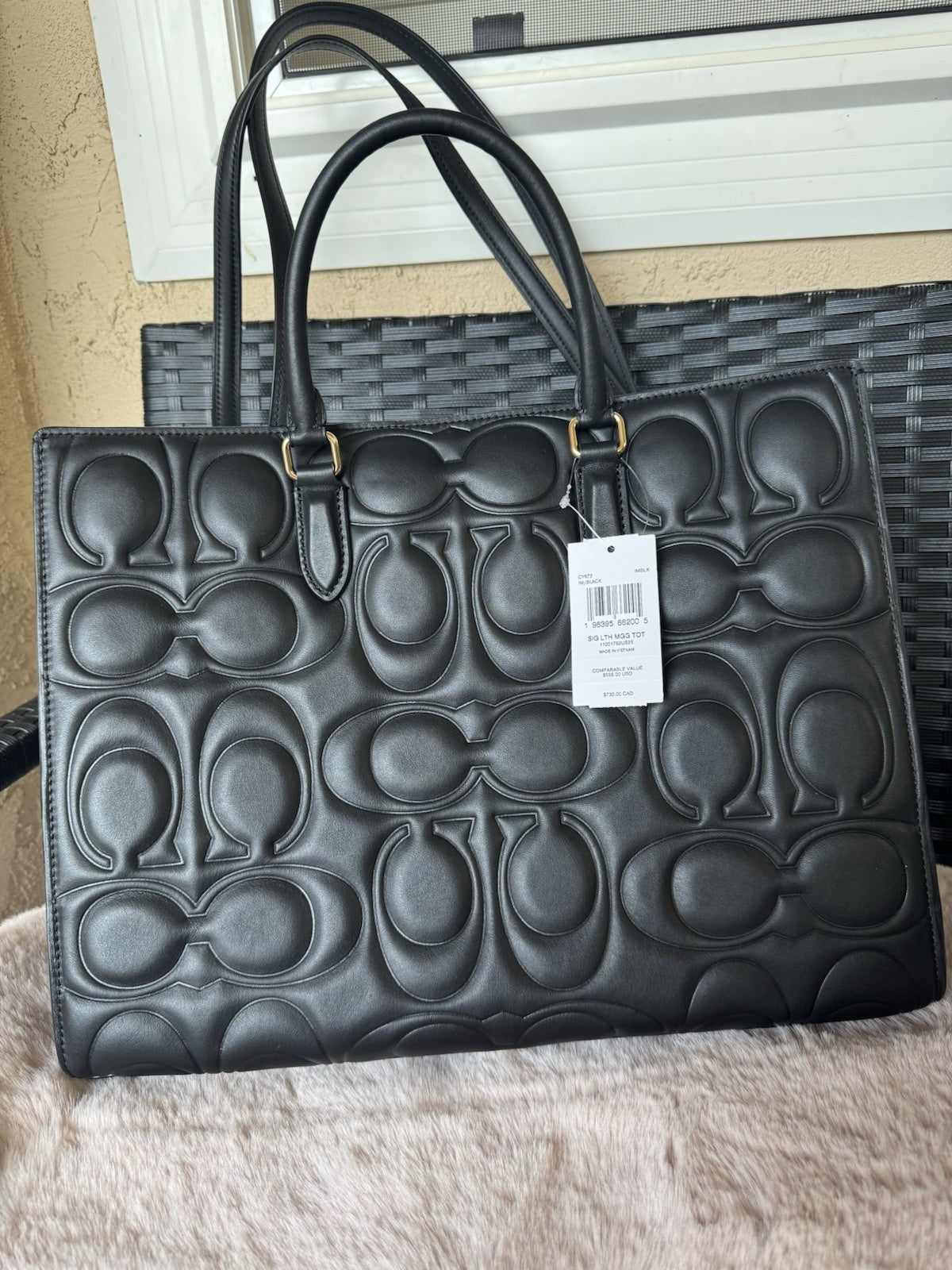 NWT Coach Maggie Tote Bag In Blocked Signature Leather CY672 New