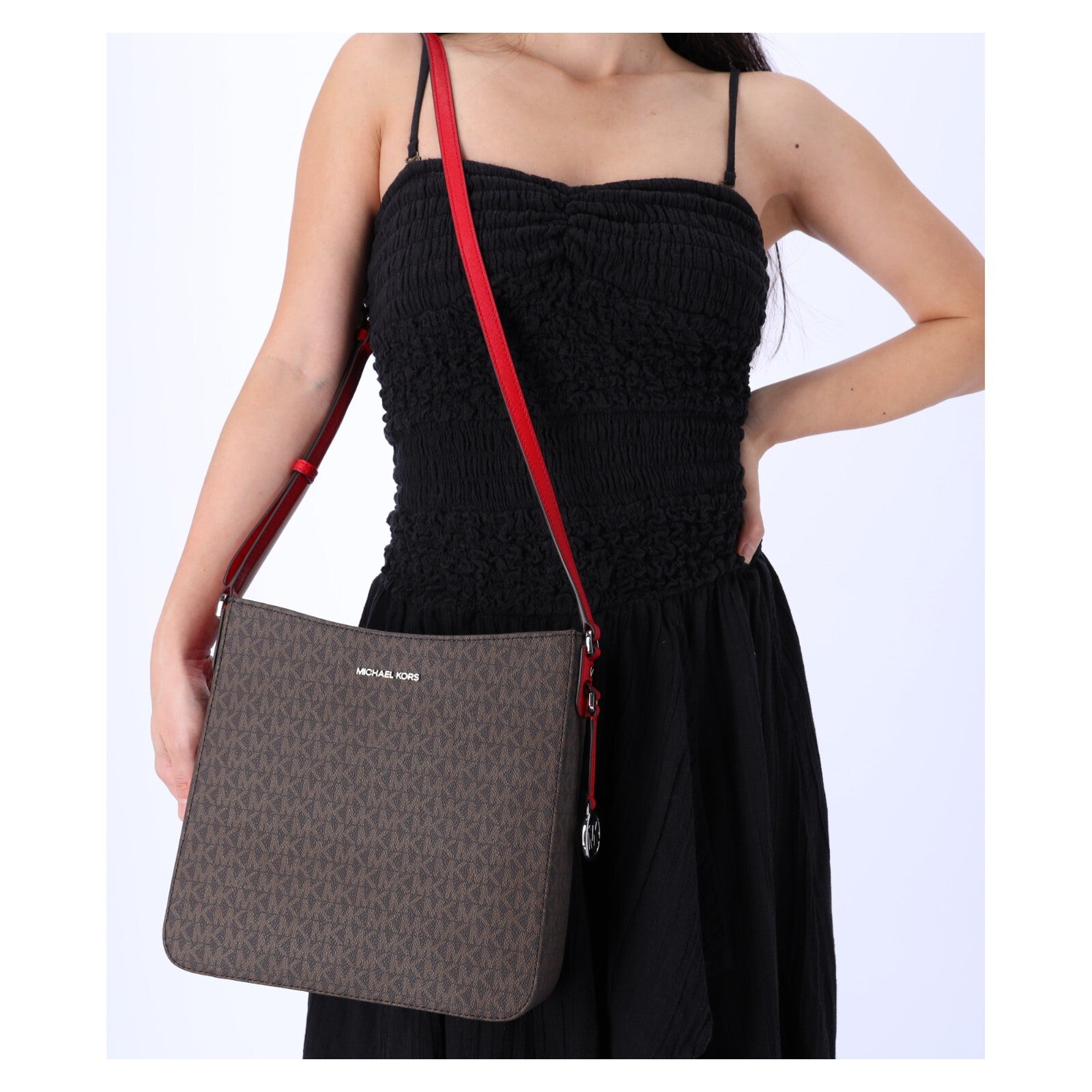 Michael Kors Jet Set Large Messenger Bag Crossbody MK Signature