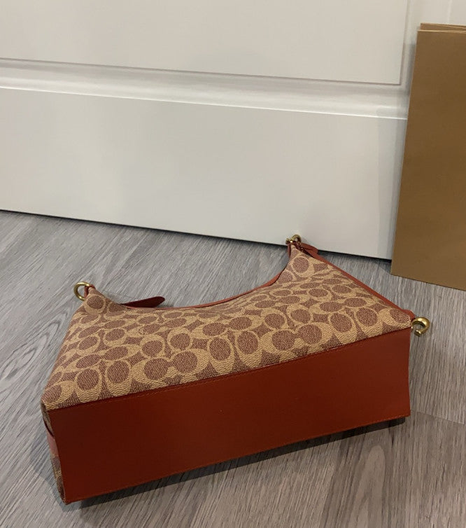 COACH Juliet Shoulder Bag In Signature Canvas CAM23 Tan Brown Outlet NEW