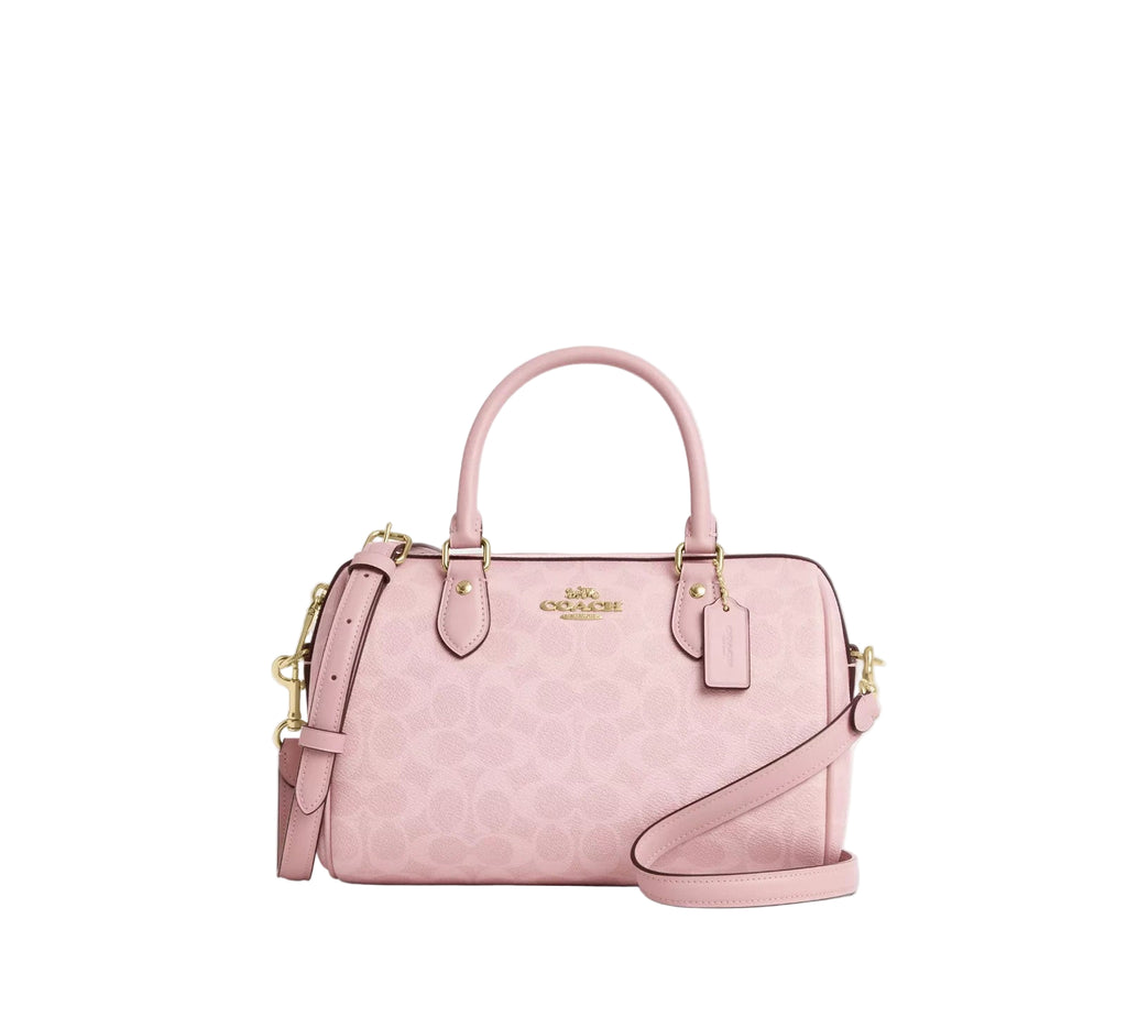 COACH  Roan Satchel Bag Signature Canvas Powder Pink CV961 Outlet NEW