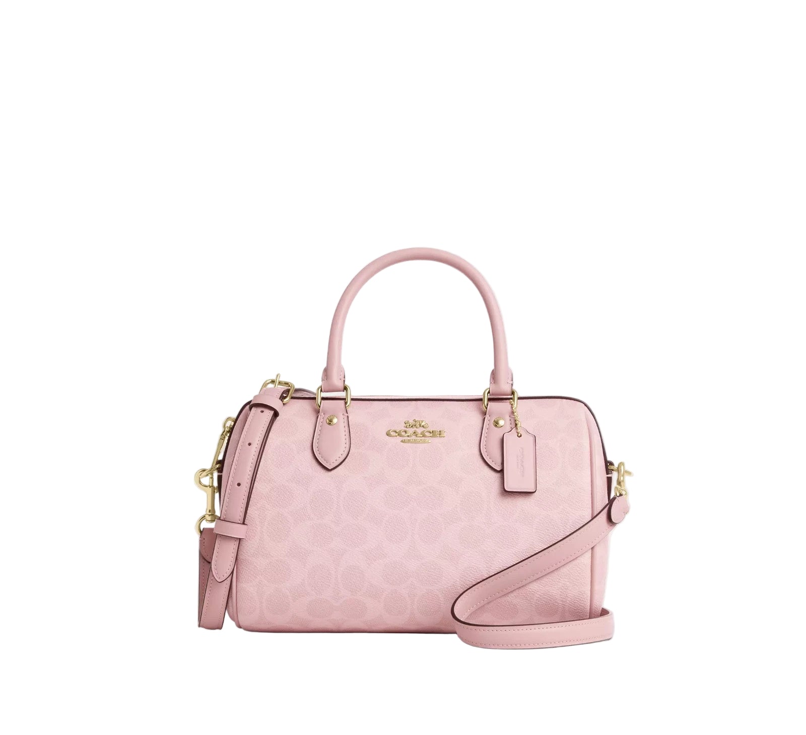 COACH  Roan Satchel Bag Signature Canvas Powder Pink CV961 Outlet NEW