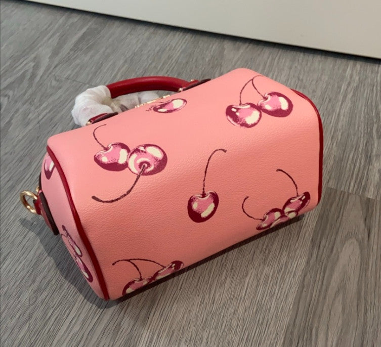 COACH Mini Rowan Crossbody in Cherry Print  Flower Pink/Bright  CR245 Outlet NEW