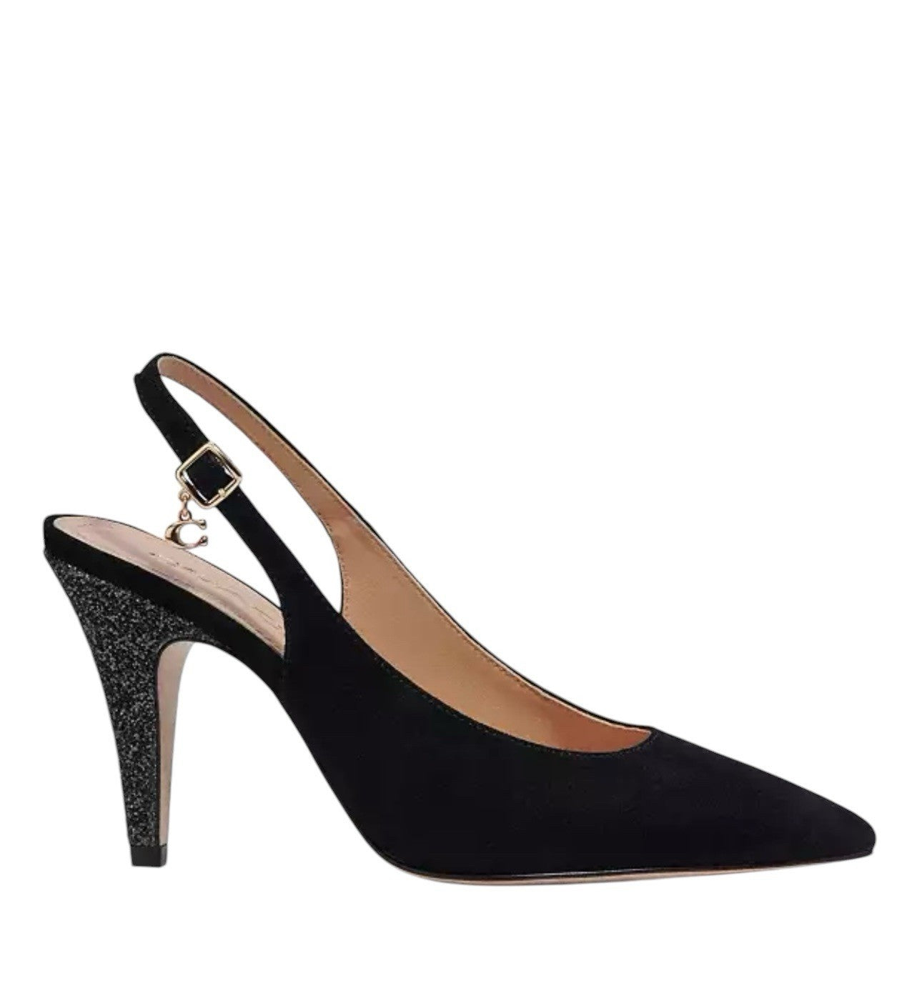 NIB Coach Black Sutton Slingback Pump With Recycled Glitter 9
