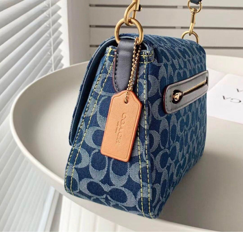 COACH CA105 Tabby Shoulder Crossbody Bag Signature Denim Outlet Brand New