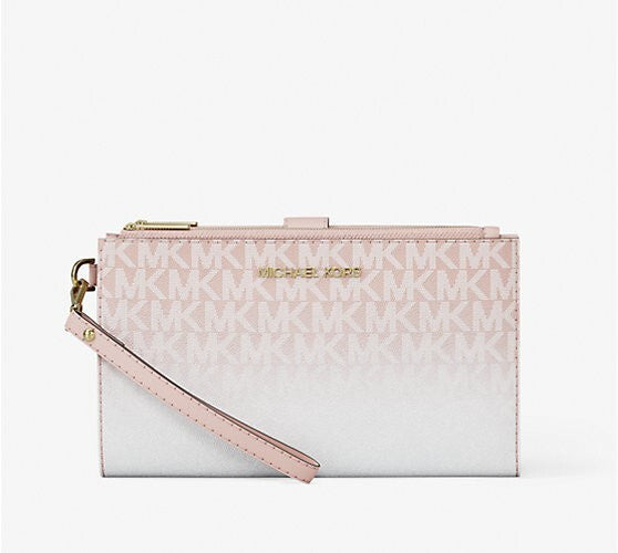 Michael Kors MK Jet Set Travel Double Zip Phone Wristlet Wallet