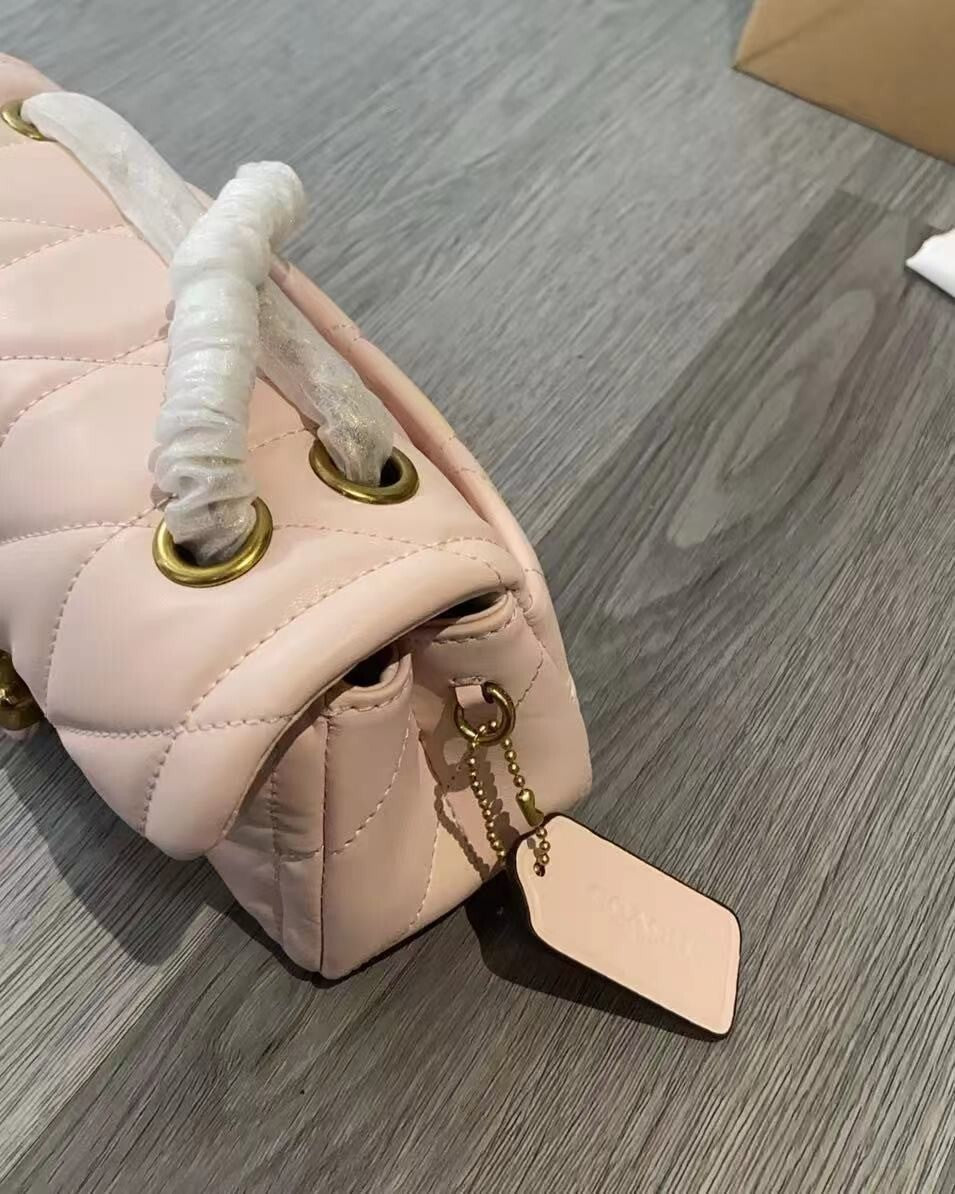 COACH Tabby Shoulder Bag 20 Quilting Nappa Leather CP149 Pink Gold Outlet NEW