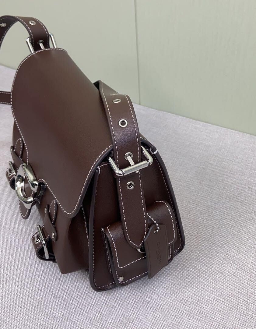 COACH Cargo Soft Tabby  Leather Shoulder Bag  Maple CT721 Outlet NEW