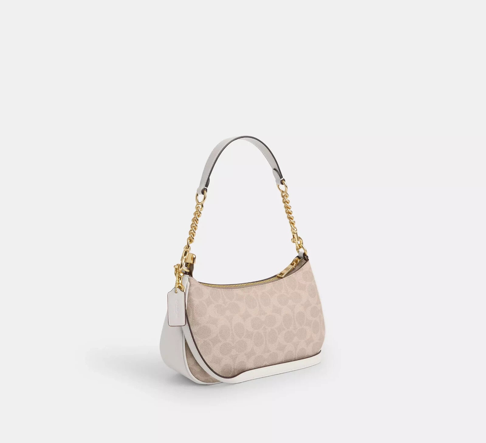 COACH Teri Shoulder Bag In Signature Canvas Gold/Sand/Chalk New Fast Shipping