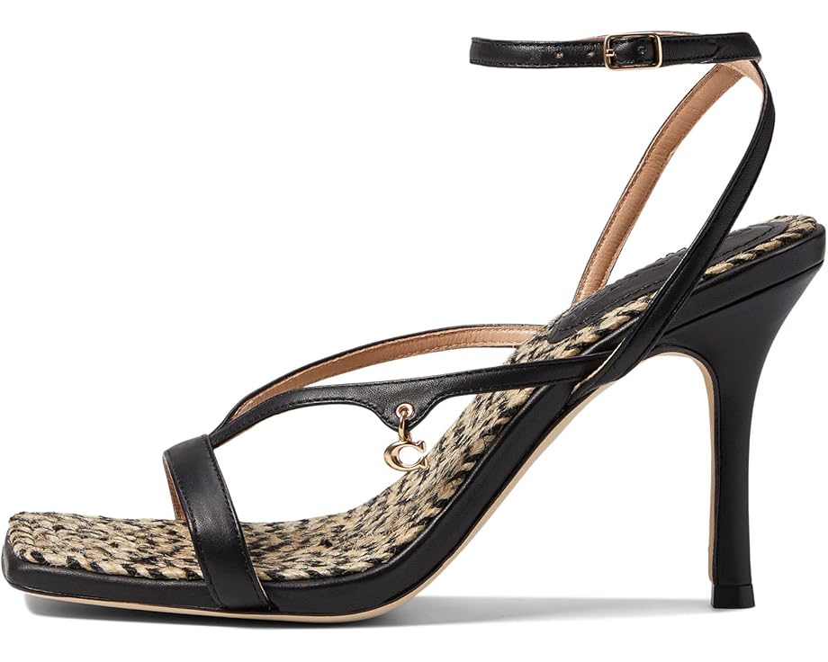 Women's COACH Kaia Leather Sandal  (Black, Carnation, Chalk, Red Orange)