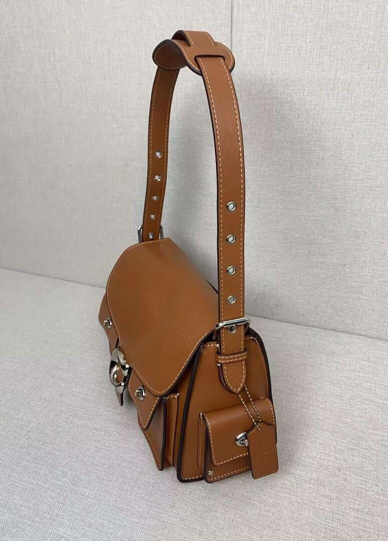 COACH Cargo Turnlock Soft Tabby Shoulder Bag CU124 Burnt Brown Outlet NEW