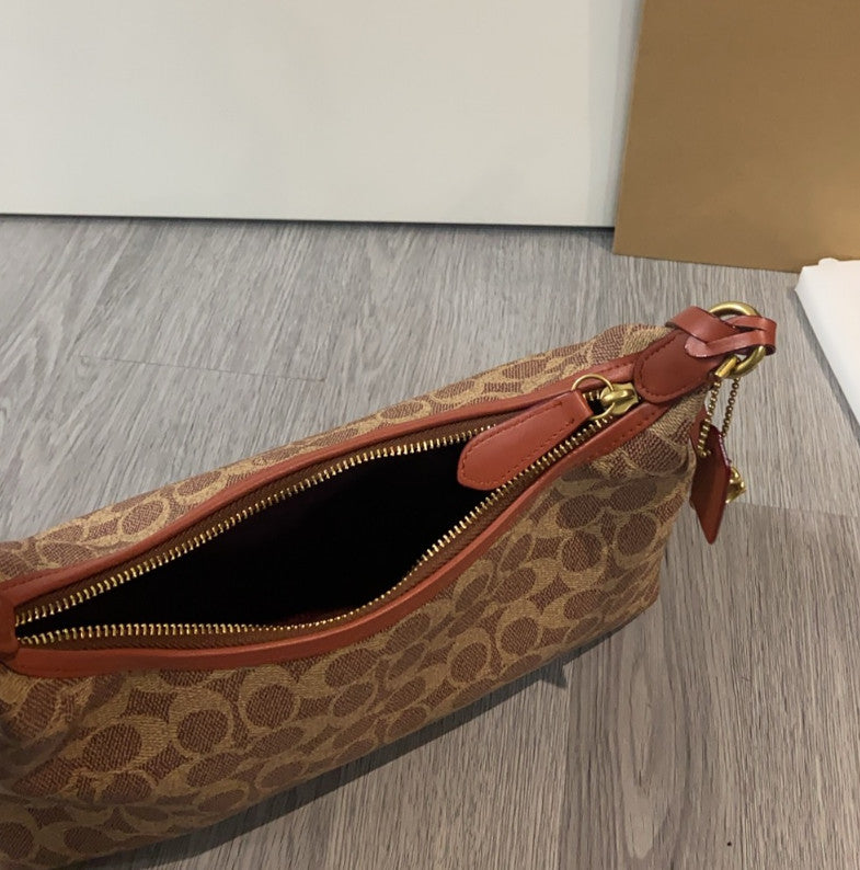 COACH Juliet Shoulder Bag In Signature Canvas CAM23 Tan Brown Outlet NEW