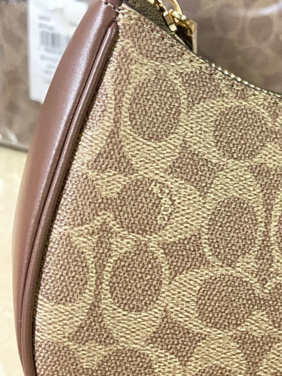 COACH Teri Shoulder Bag In Signature Canvas Gold/Tan/Brown New Fast Shipping