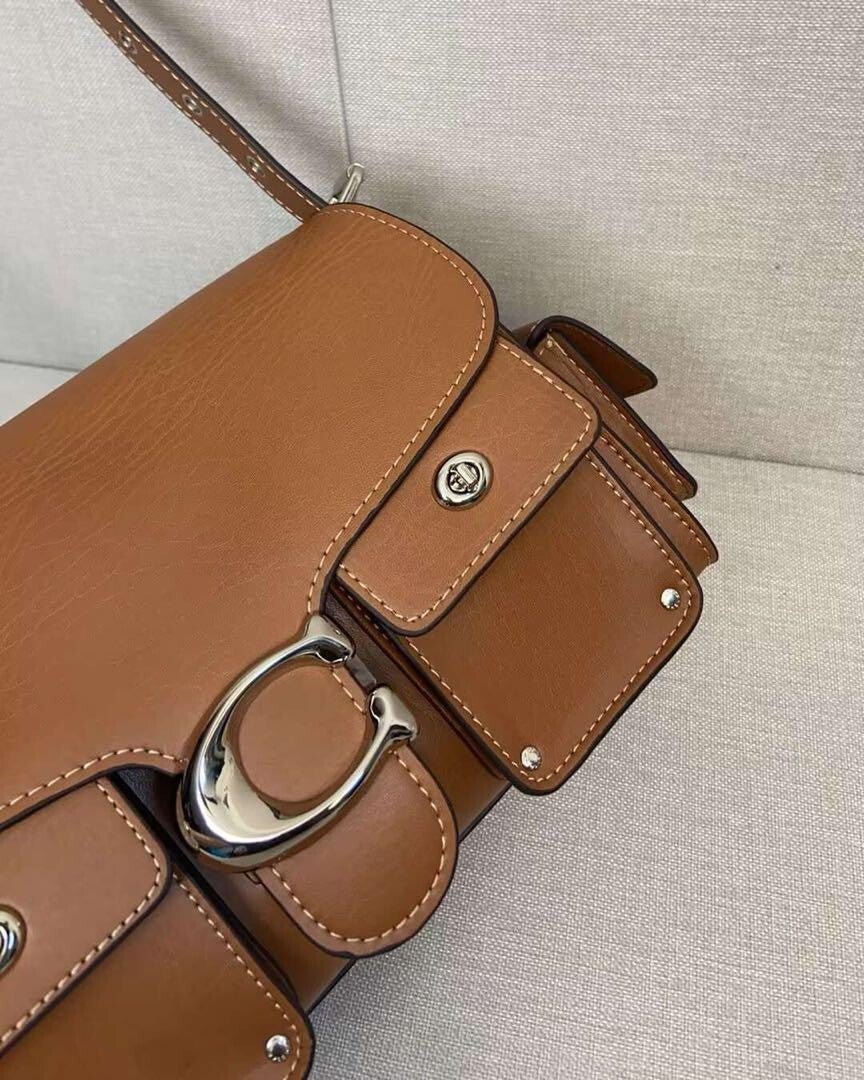 COACH Cargo Turnlock Soft Tabby Shoulder Bag CU124 Burnt Brown Outlet NEW