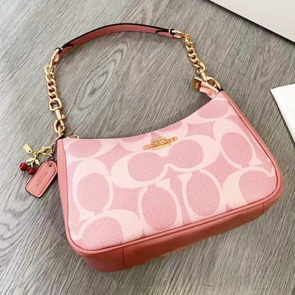 COACH Teri Shoulder Bag in Signature Canvas Pink CAL51 outlet New JPN