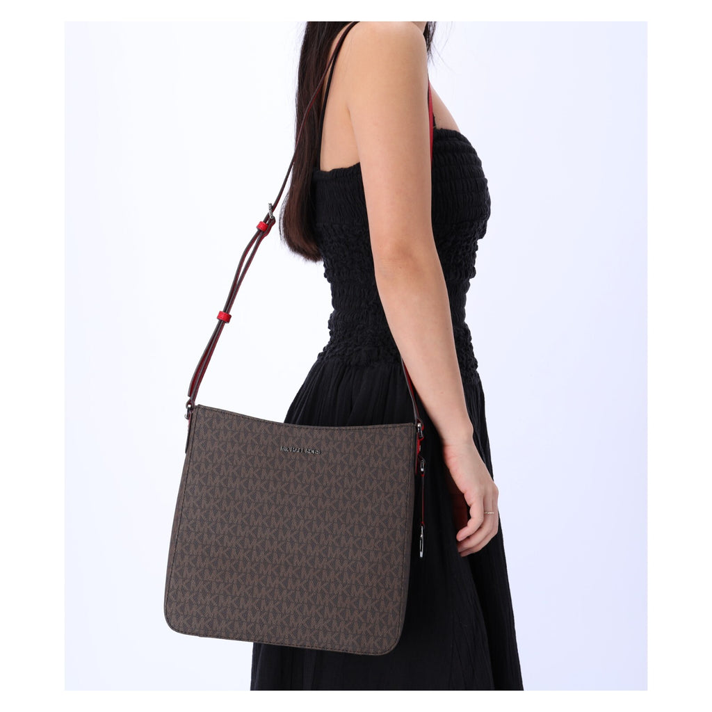Michael Kors Jet Set Large Messenger Bag Crossbody MK Signature