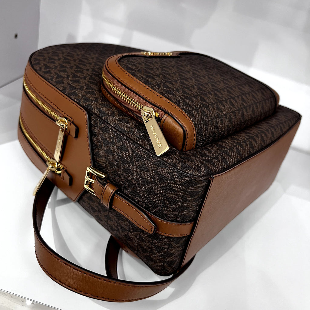 MICHAEL KORS JAYCEE MEDIUM ZIP POCKET BACKPACK BAG Brown