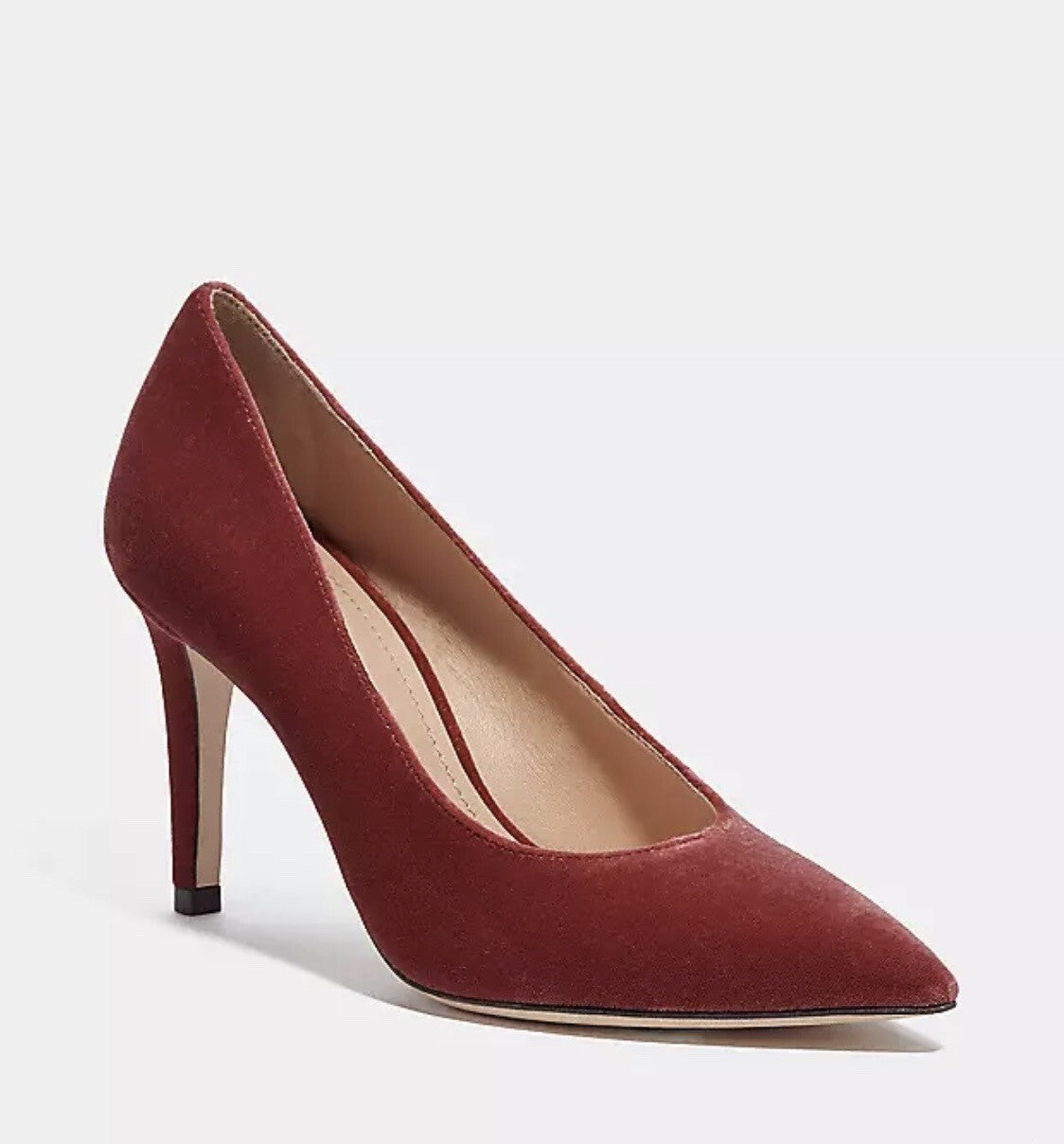 Coach Skyler Velvet Pump. Color Cherry Size 10B. NIB