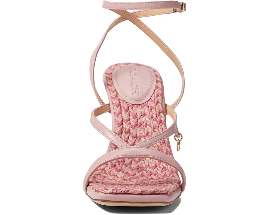 Women's COACH Kaia Leather Sandal  (Black, Carnation, Chalk, Red Orange)