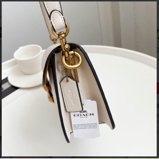 COACH 73995 Tabby Shoulder Bag 26 White Polished Pebble Leather 2 Way Outlet New
