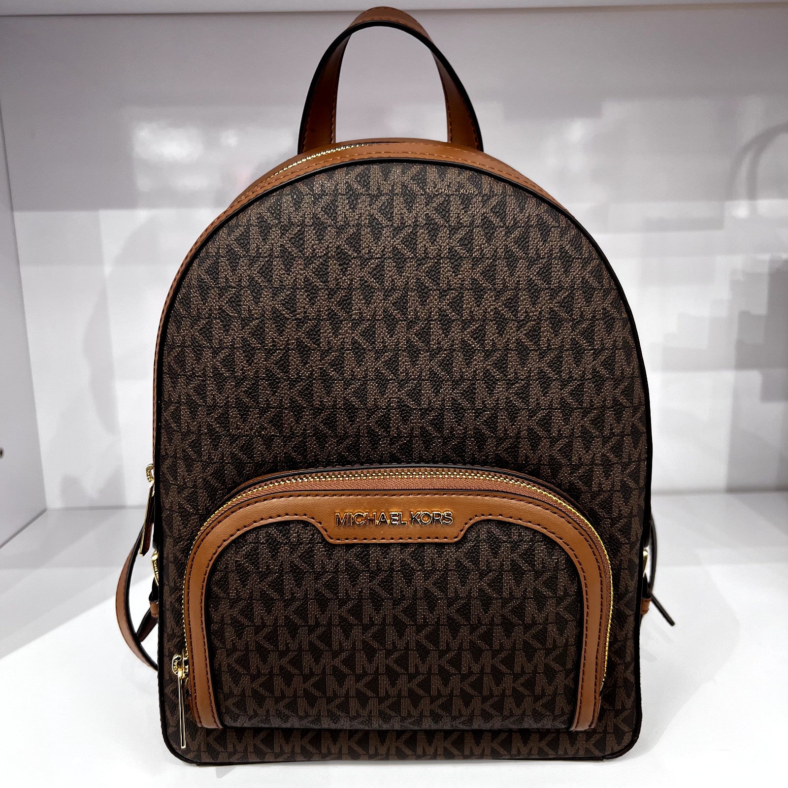 MICHAEL KORS JAYCEE MEDIUM ZIP POCKET BACKPACK BAG Brown