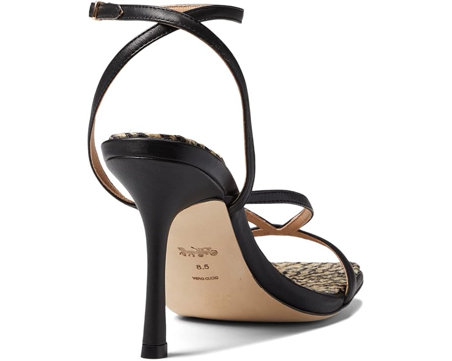 Women's COACH Kaia Leather Sandal  (Black, Carnation, Chalk, Red Orange)