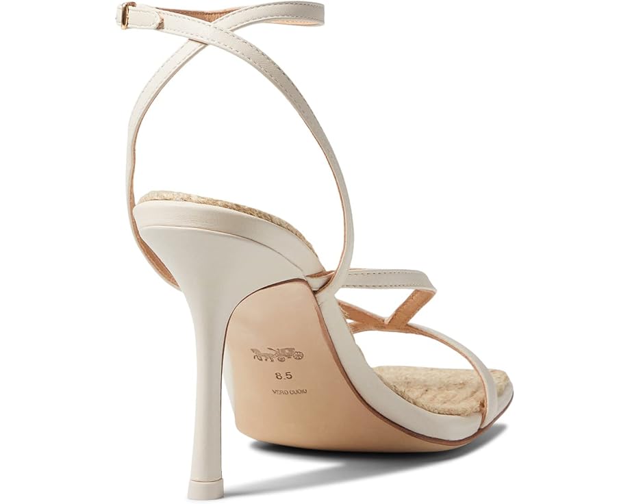 Women's COACH Kaia Leather Sandal  (Black, Carnation, Chalk, Red Orange)