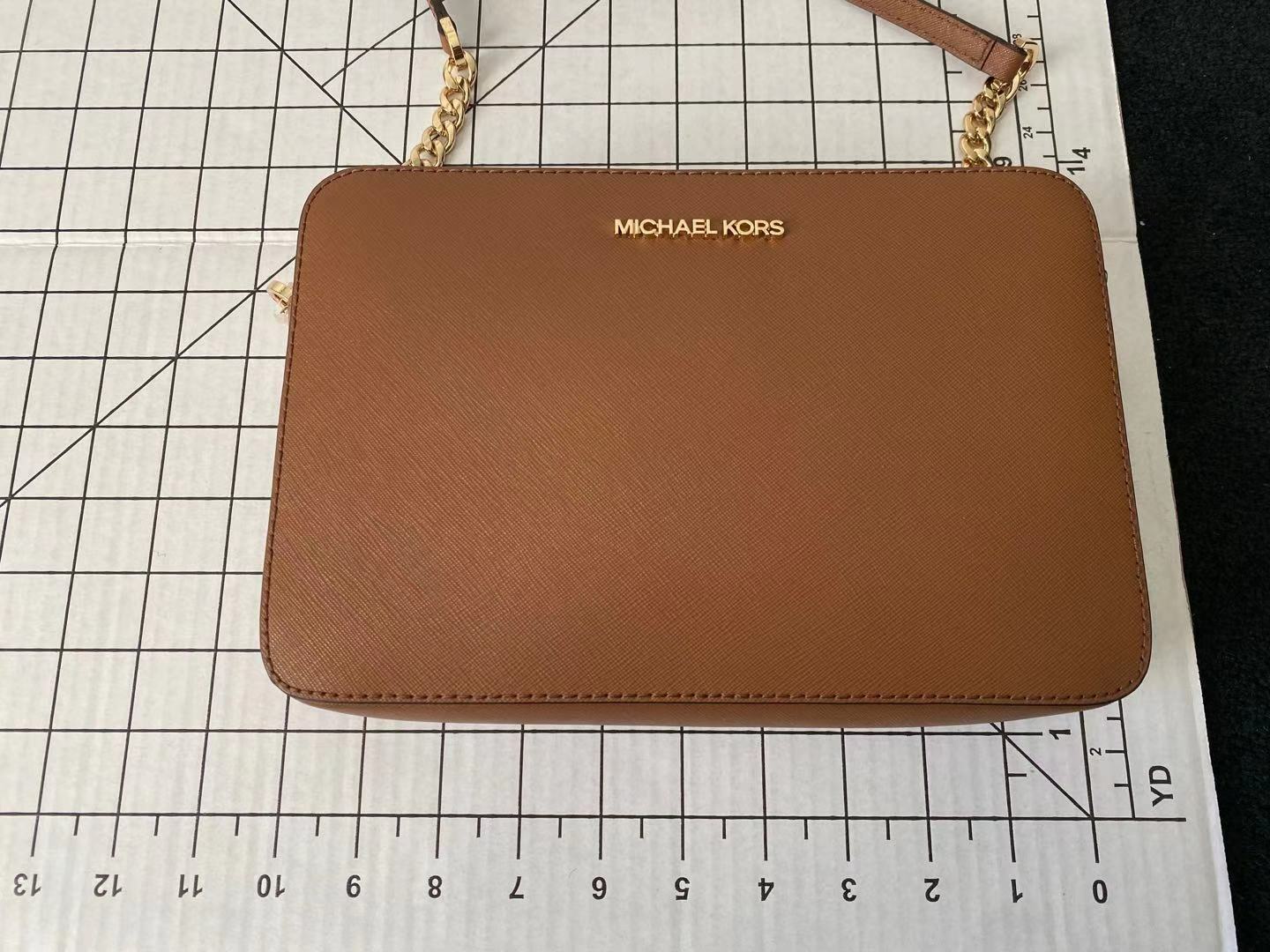 Michael Kors Jet Set Large East West Crossbody Signature Leather Bag Handbag