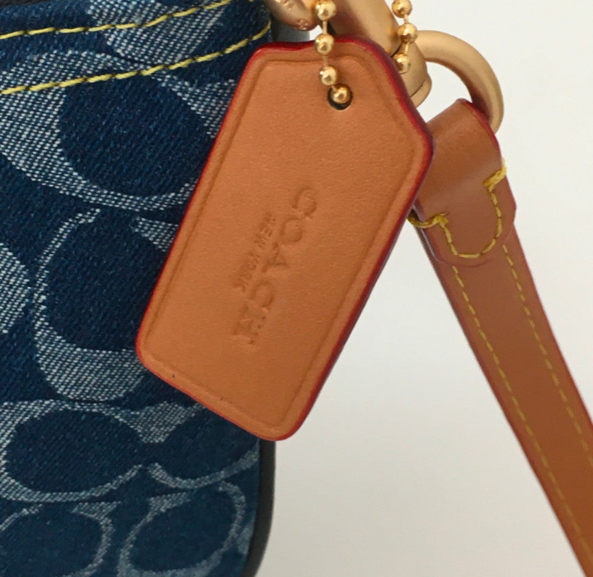 COACH Teri Shoulder Bag Signature Denim Denim/Natural CAF82 Outlet NEW