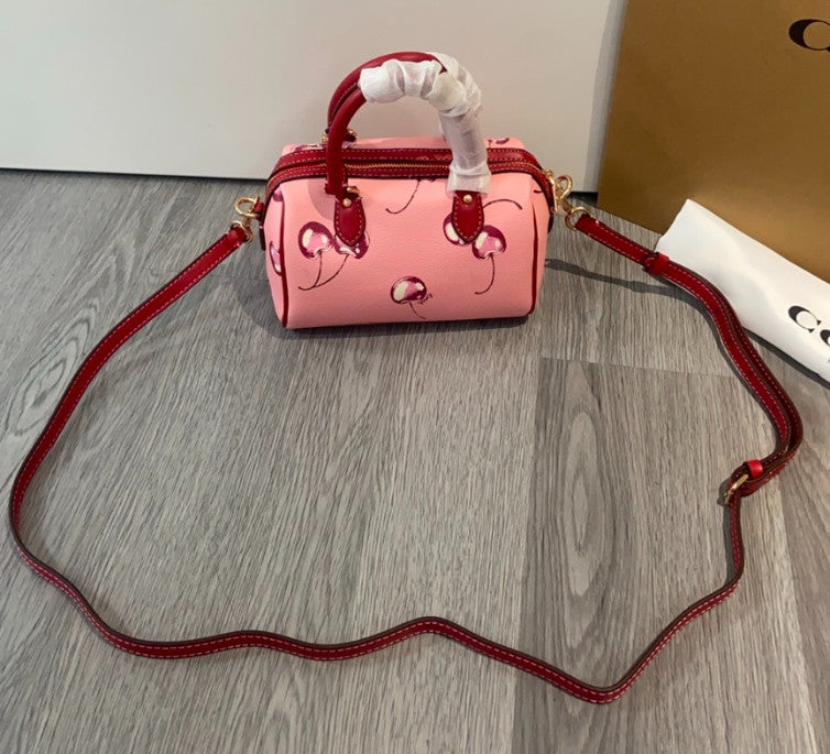 COACH Mini Rowan Crossbody in Cherry Print  Flower Pink/Bright  CR245 Outlet NEW
