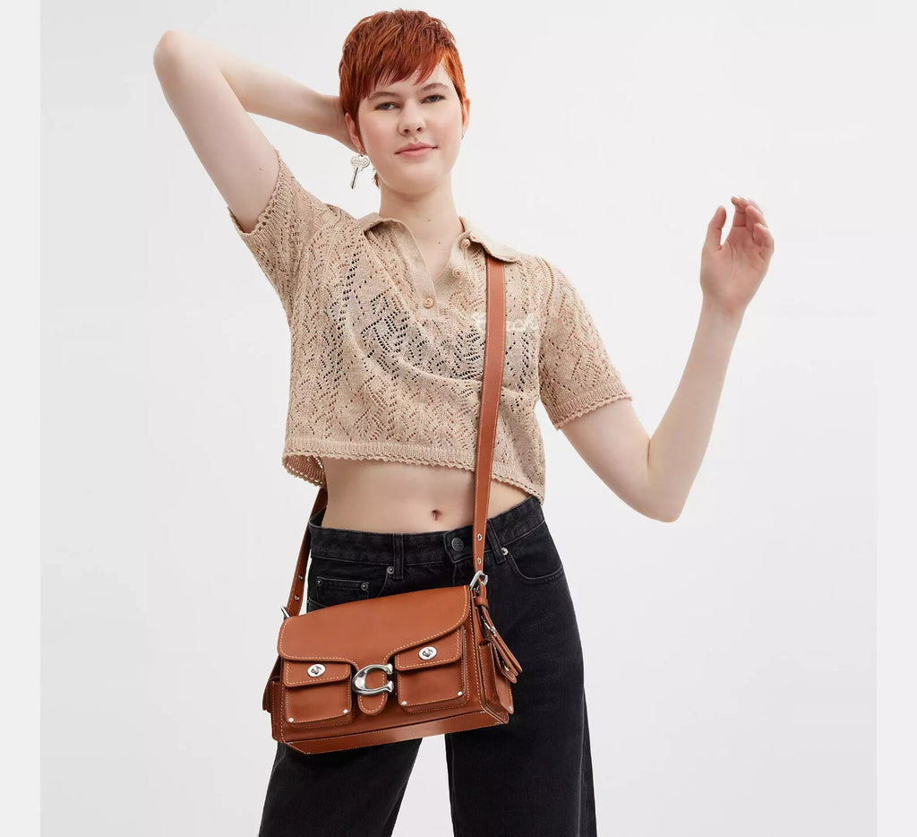 COACH Cargo Turnlock Soft Tabby Shoulder Bag CU124 Burnt Brown Outlet NEW